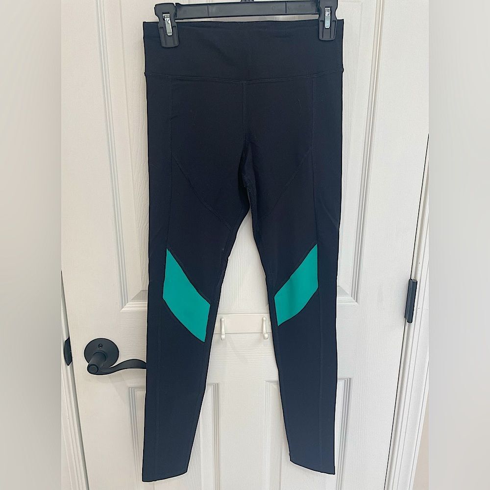 Express EXP CORE Athletic Wear Mesh Panel Black Leggings Women’s Size S